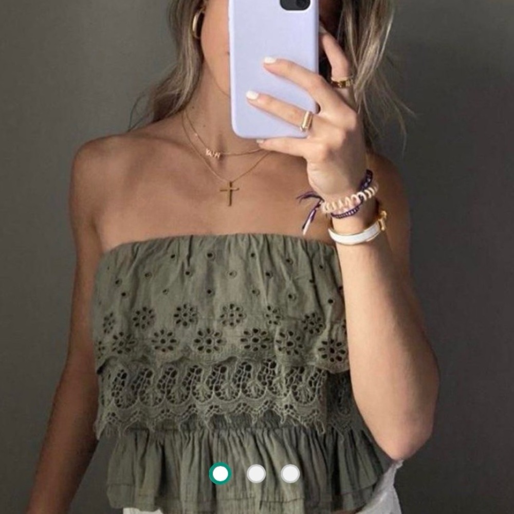 American Eagle Strapless Top Green XS EUC